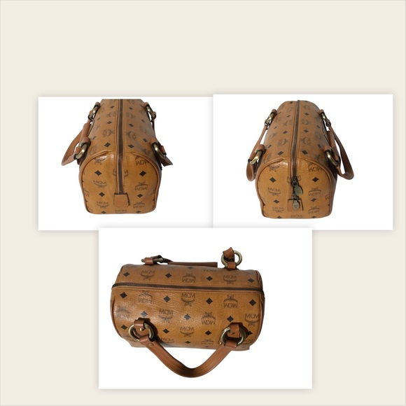 Authentic MCM Cognac Logo Satchel - Picture 15 of 16